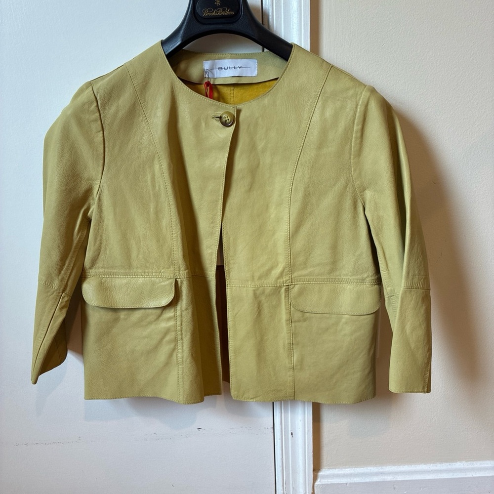 Bully lambskin leather jacket in endive size 42 US Small NWT